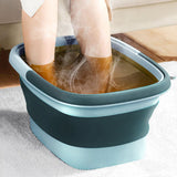 Collapsible Foot Bath Basin with Massage Acupoints Green