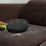 2PCS Pet Grooming Tools Double-Sided Brush for Shedding and Bathing for Short/Long Haired Dogs Cats Green