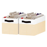 2Pcs Foldable Storage Bins Large Closet Storage Baskets for Clothes Blanket Beddings Towels Beige