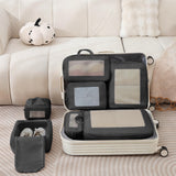 7Pcs Compression Packing Cubes Set – Travel Luggage Organizer Bags for Suitcases Black