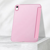 Tri-Fold Smart Cover Auto Wake Sleep Compatible Case for iPad 10th 11th Gen A16 Pink
