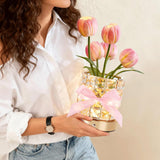 Tulip Flower Lamp 3 Color Dimming Night Light Valentine’s Day Gift Pink