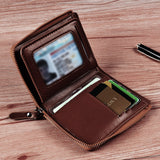 RFID Shielding PU Wallet Anti-theft Cash Credit Card Holder ID Purse Brown