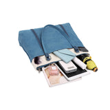 Women Tote Bag for Work Travel Canvas Laptop Handbag Shoulder Bag Blue