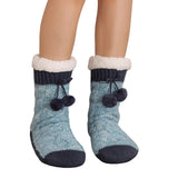 Non Slip Cabin Soft Fleece Socks For Womens Winter Warm Thick Thermal Cozy Plush Blue