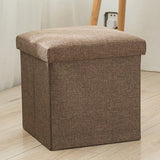 Foldable Shoe Bench Storage Ottoman with Thick Foam Seat Lid Coffee