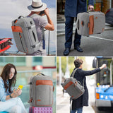 Travel Laptop Backpack Carry on Luggage Bag with 3 Packing Cubes and Shoe Bag Grey