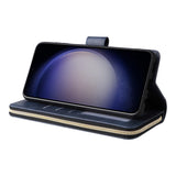Leather Wallet Flip Case Compatible With Samsung S26 Series Blue