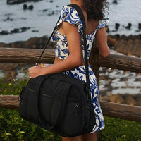 Gym Bag for Women Travel Duffle Bag with Wet Pocket Carry on Weekender Bag Black