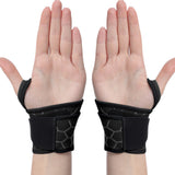 Carpal Tunnel Wrist Brace 2-Pack Adjustable Wrist Support Wraps for Men and Women Black