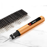 Electric Engraver Pen with 30 Bits & 3 Adjustable Speeds for Metal Wood Glass Gold
