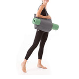 Yoga Pilates Mat Storage Bag Shoulder Handbag with Yoga Mat Carrier Pocket Gym Bag Grey