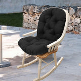 Solid Color Seat Cushion for Swivel Rocker Chair for Home Garden High Back Hammock Black