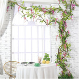 4PCS Artificial Silk Wisteria Vine Hanging Garlands 1.8m for Home & Garden Decoration Pink