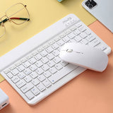 Ultra-Slim Portable Wireless Bluetooth Keyboard & Mouse Combo for Tablets and Laptops White