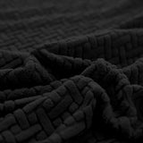 Elastic T-Shaped Jacquard Sofa Slipcover Full Cover for 1-4 Seater Black