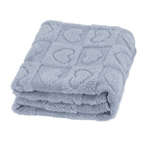 Cozy Fleece Blanket Heart Checkered Blanket for Sleeping Napping Blue