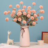 5 PCS Stem Cloth Dandelion Ball Artificial Flowers with Bendable Stems Pink