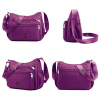 Women Shoulder Handbag Multi-Pocket Crossbody Purse Fashion Satchel Purple