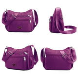 Women Shoulder Handbag Multi-Pocket Crossbody Purse Fashion Satchel Purple