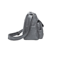 Crossbody Bag for Women Leather Messager Bag Large Capacity Shoulder Bag Gray