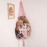 Stuffed Animal Storage Organizer Hammock Hanging Plush Toy Holder Pink