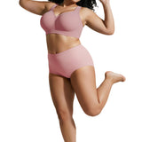 Bras for Women Supportive Wireless Push Up Bra Full Coverage No Underwire Seamless Plus Size for Women Rose Red