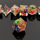 7Pcs Set DND Dice Resin Dice Table Games Accessories Style 4
