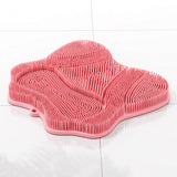 Non Slip Shower Mat 30x28cm Suction Back and Foot Cleaning Pink