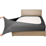 Elastic Box Spring Cover 4 Sides Wrap Around Bed Skirt Gray