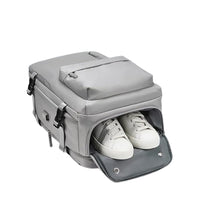 Expandable Travel Backpack Large Water-Resistant Carry on Backpack with Shoe Compartment Gray