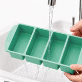 3PCS Silicone Freezer Trays with Lid For Meal Prep&Freezing Soup Stews Matcha Green