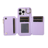 PU Leather Phone Case Crossbody Phone Cover Wallet Purse with RFID Blocking Card Holder Purple