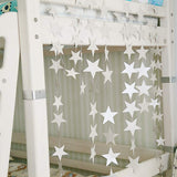 5 PCS 4m Thick Paper Star Garland Bunting Banners for Parties Weddings Silver