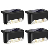 4Pcs Solar Deck Lights Outdoor for Outdoor Garden Stairs and Deck Warm White