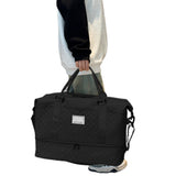 2Pcs Travel Weekender Bags Duffle Bag for Women with Shoe Compartment Black