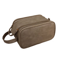 Travel Toiletry Bag Makeup Organizer with Handle Water Resistant Cosmetic Bag Camel