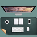 PU Leather Desk Mat Protector Non-Slip Mouse Mat Water Resistant Desk Blotter Pad for Office and Home Green