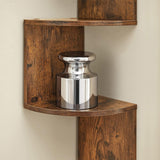 5 Tier Corner Zigzag DVD CD Storage Shelf Wall Mount Display Rack Brown