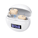 Pair of Invisible Digital Hearing Aids Rechargeable Mini Sound Enhancer Amplifier with Charging Case Style 2