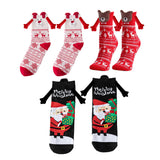 3 Pairs of Christmas Hands Holding Socks with Magnetic Hands for Couples Bestie Style 2