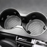 4PCS Car Cup Holder Coaster Silicone Non-Slip Cup Holder Insert Grey