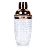 Glass Cocktail Shaker Leakproof Drinks Shaker with Steel Lid Ice Shaker for Home and Bar Use Rose Gold