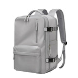 Expandable Travel Backpack Large Water-Resistant Carry on Backpack with Shoe Compartment Gray