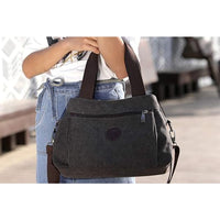 Crossbody Bag 3-Compartments Satchel Handbags Purse Messenger Shoulder Bag Black