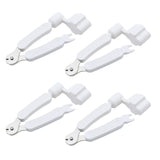4Pcs Guitar String Replace Tool 3-In-1 Guitar Bridge Pin Remover Puller Guitar String Cutter and Winder Tool White