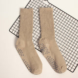 2 Pair Non-Slip Grip Socks for Yoga & Pilates Khaki