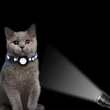 Reflective Cat Collar Compatible with Apple Airtag Adjustable Airtag Holder for Cat Dog Kitten Puppy Blue