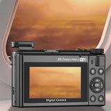 8K Digital Camera with Flip Screen WIFI Remote Control for Photography Black