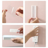4Pcs Set Punch-Free Socket Organizer Wall Mount Plug Fixer Adhesive Power Strip Holders White
